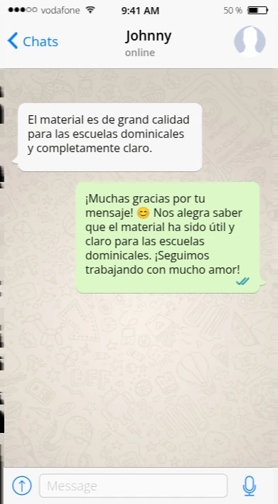 Conversación original de Johnny sobre el material